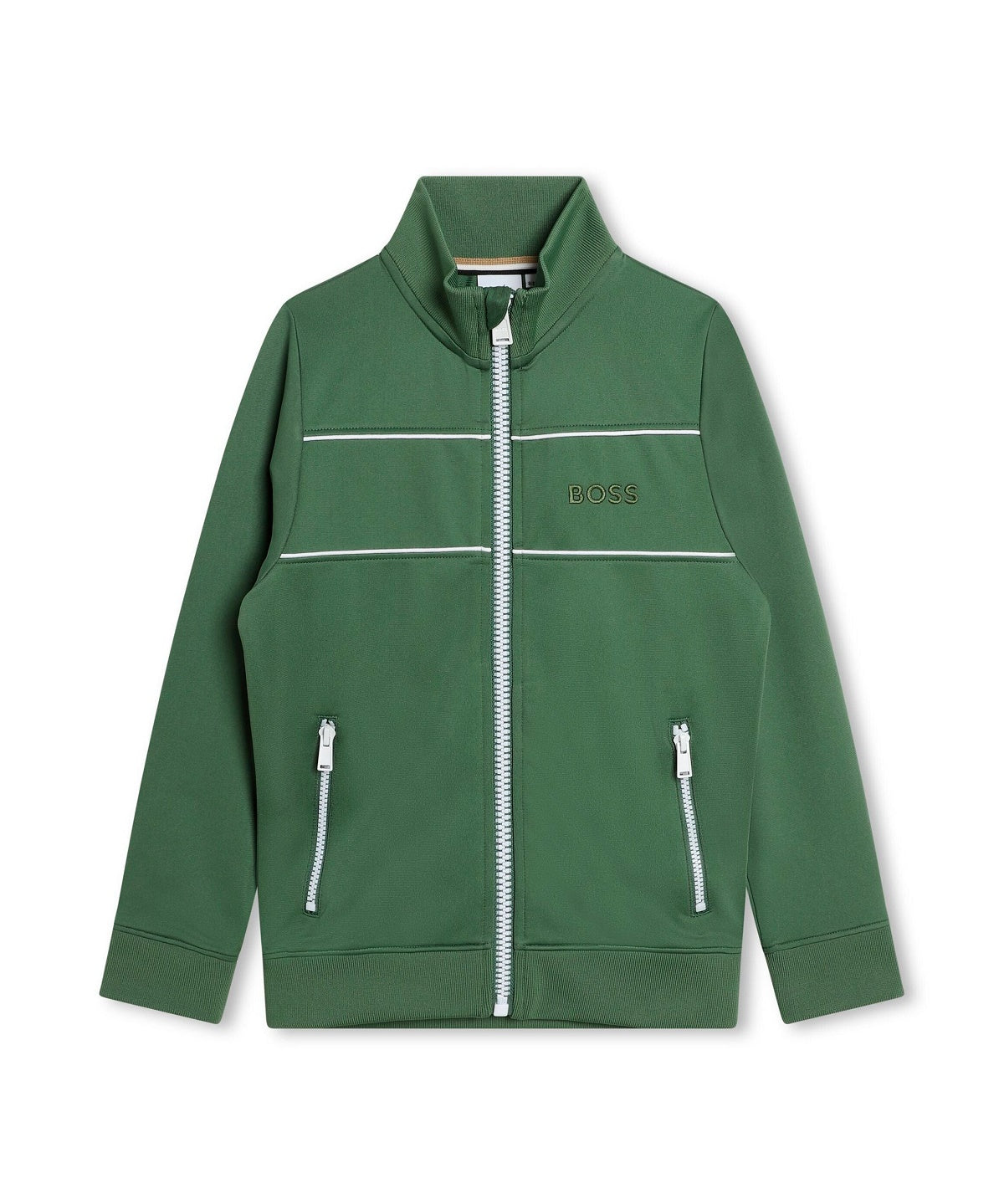 Boss Kids Felpa con Zip Verde per Bambini