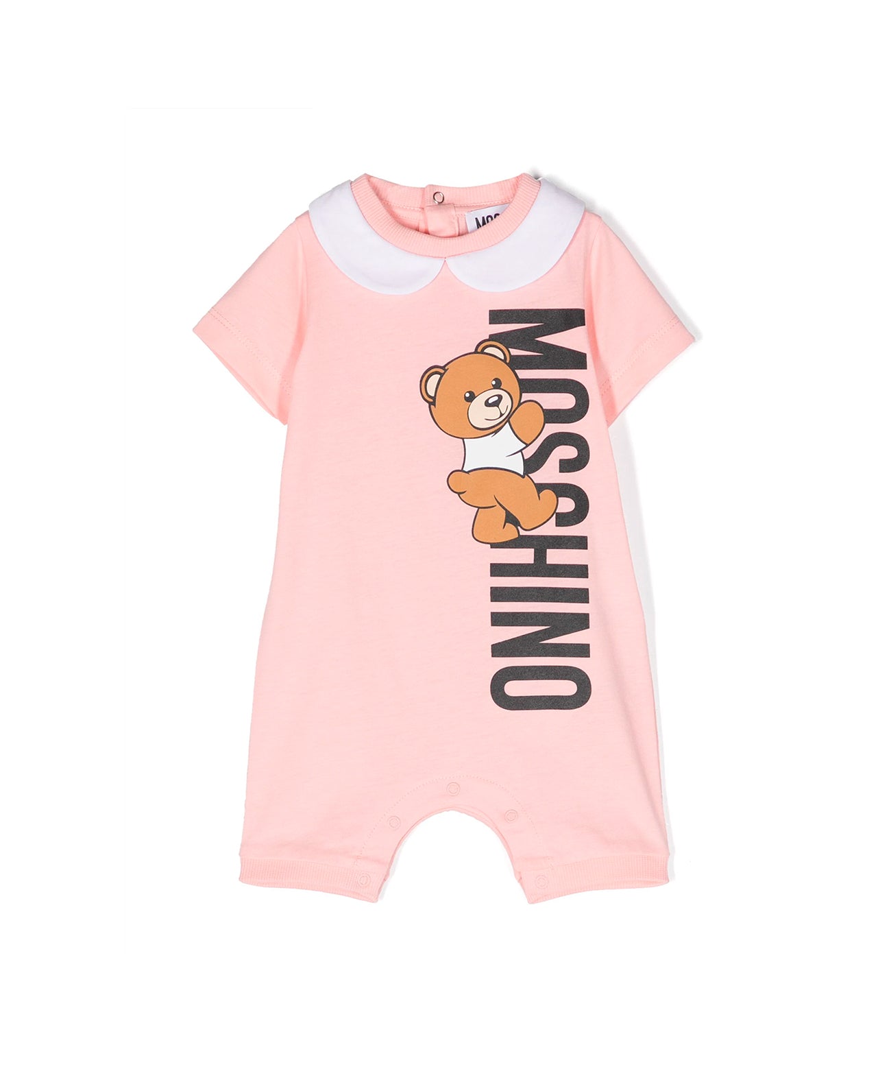 Moschino Kids Pagliaccetto Rosa con Stampa Teddy Bear