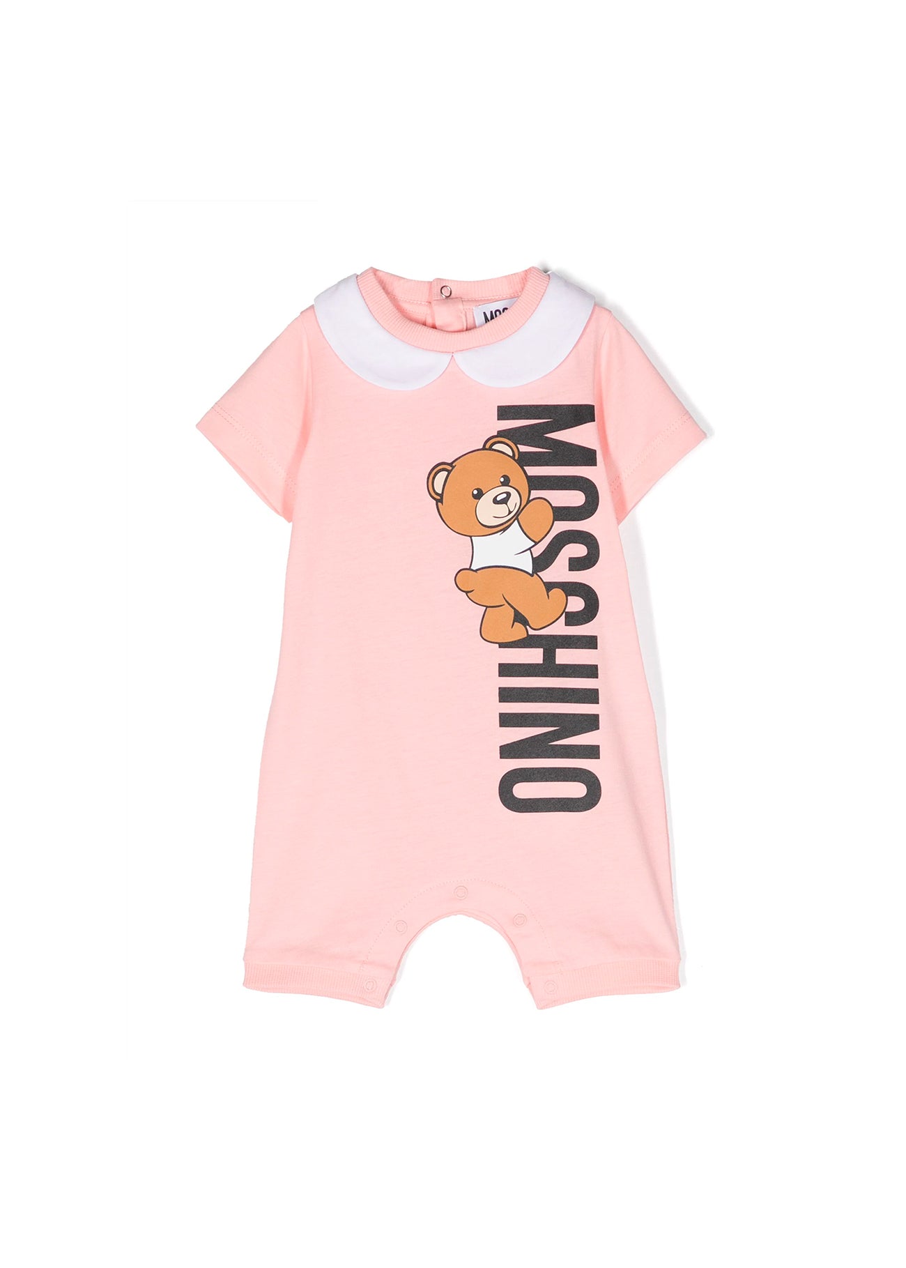 Moschino Kids Pagliaccetto Rosa con Stampa Teddy Bear