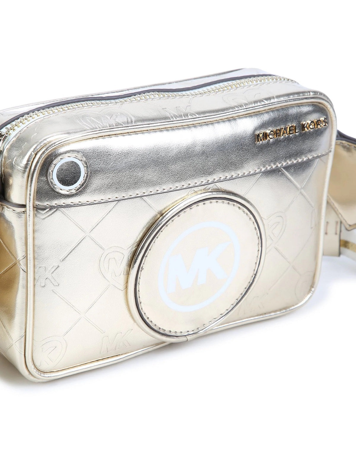 Michael Kors Kids Borsa a Spalla Oro con Applicazione Logo