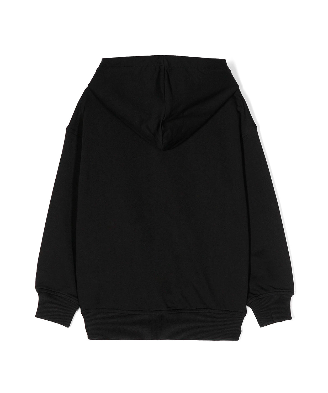 Moschino Kids Felpa con Cappuccio Nera con Stampa Teddy Bear