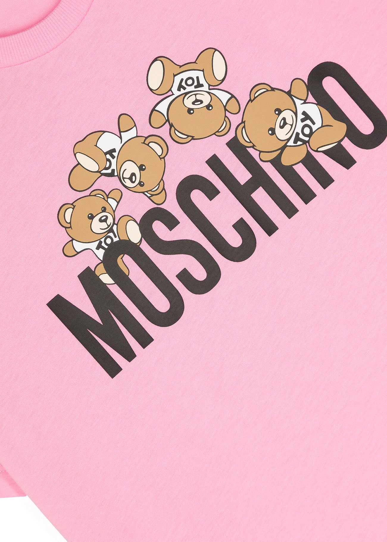 Moschino Kids T-Shirt Rosa con Stampa Teddy Bear