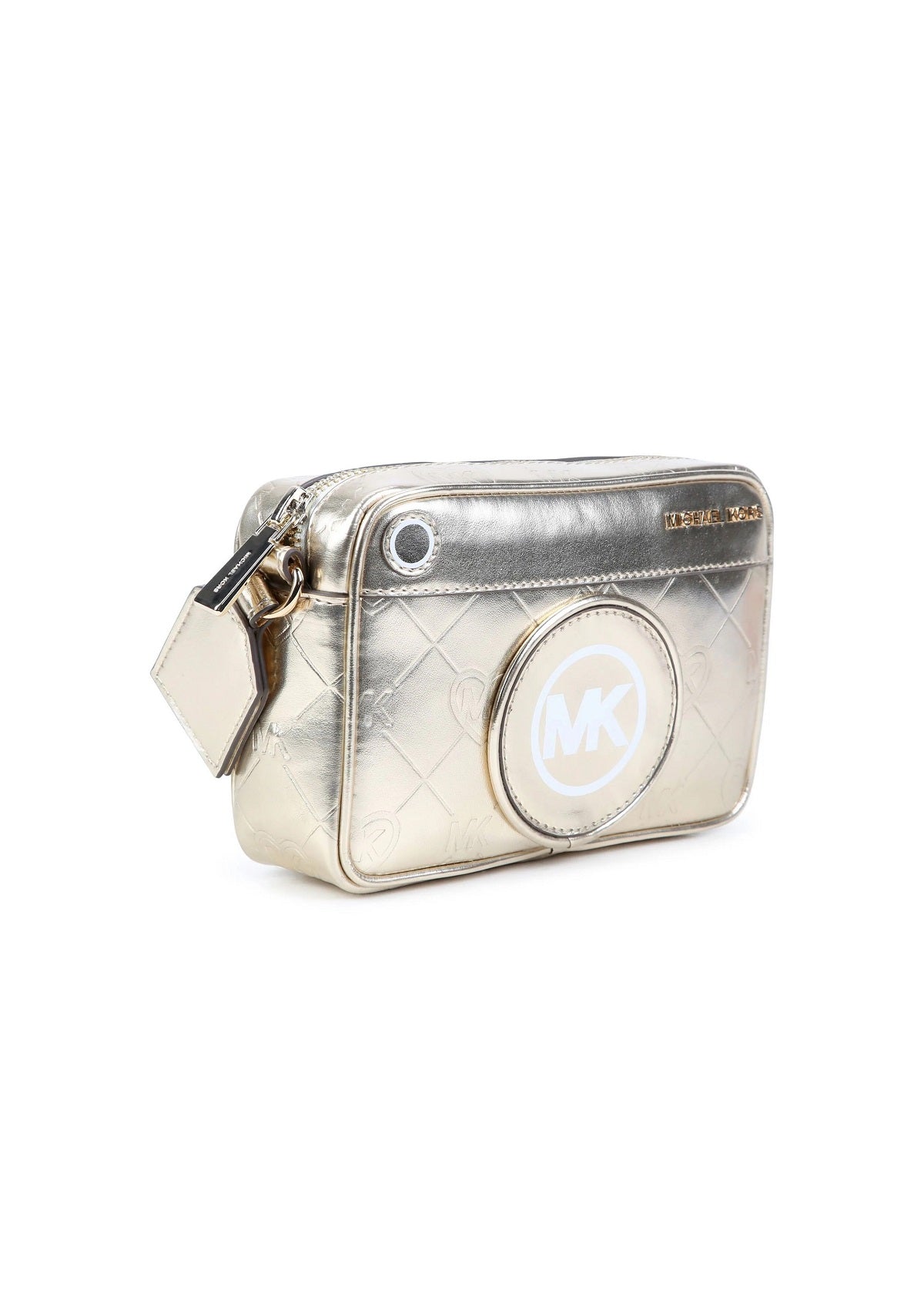 Michael Kors Kids Borsa a Spalla Oro con Applicazione Logo