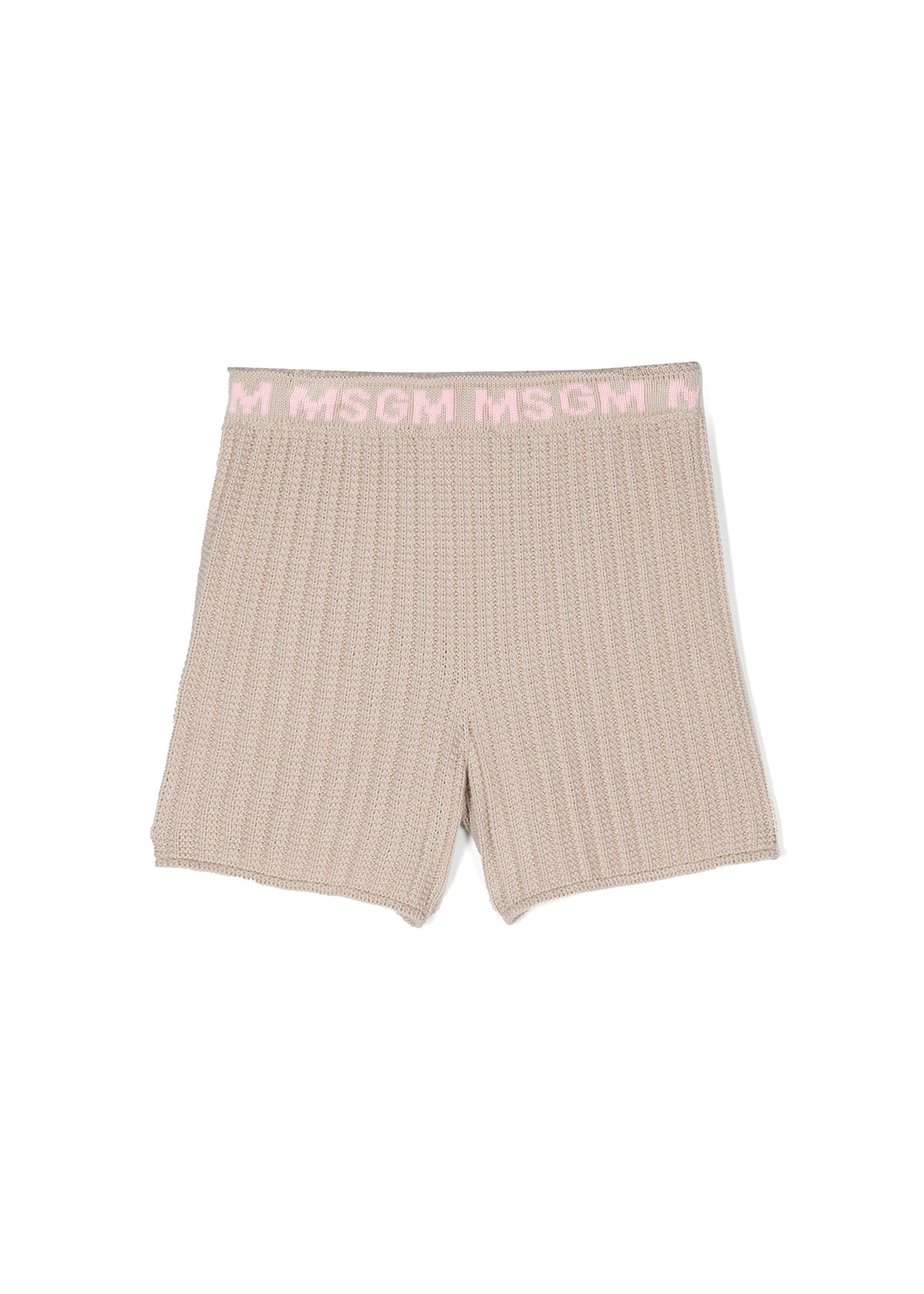 Msgm Kids Short in Maglia Beige per Bambine