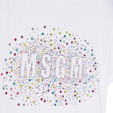 Msgm Kids T-Shirt Bianca con Applicazione per Bambine