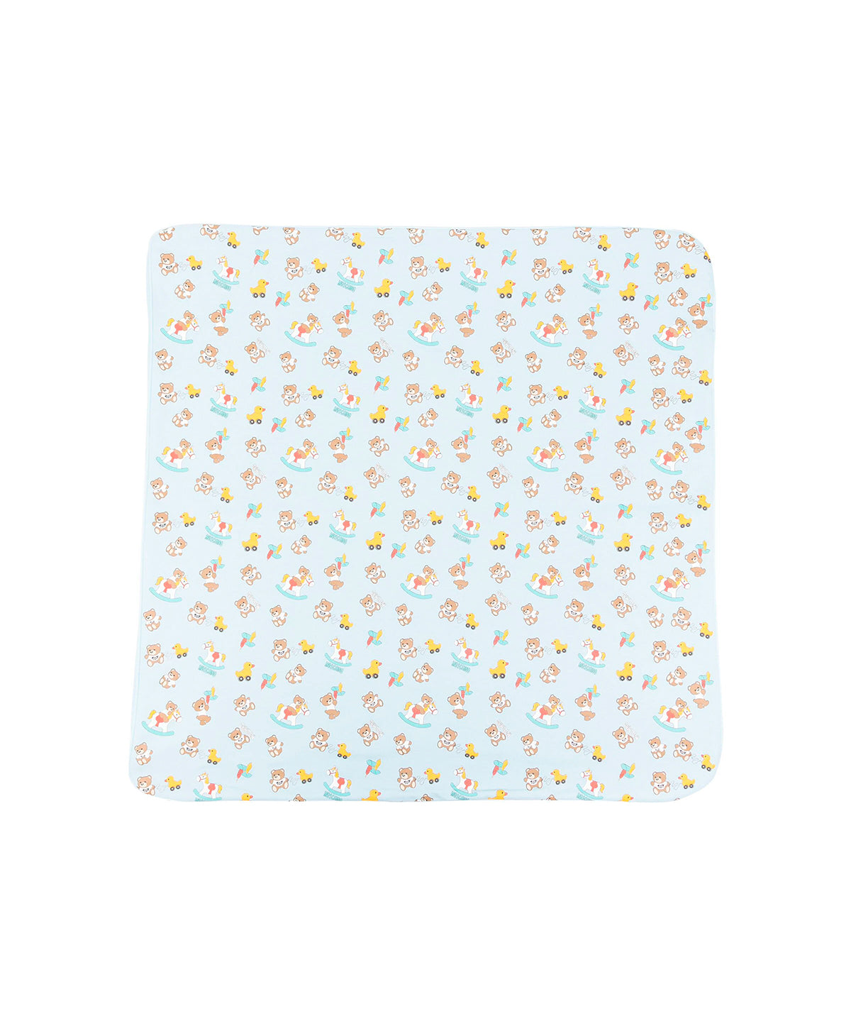 Moschino Kids Coperta Celeste con Teddy Bear All-over