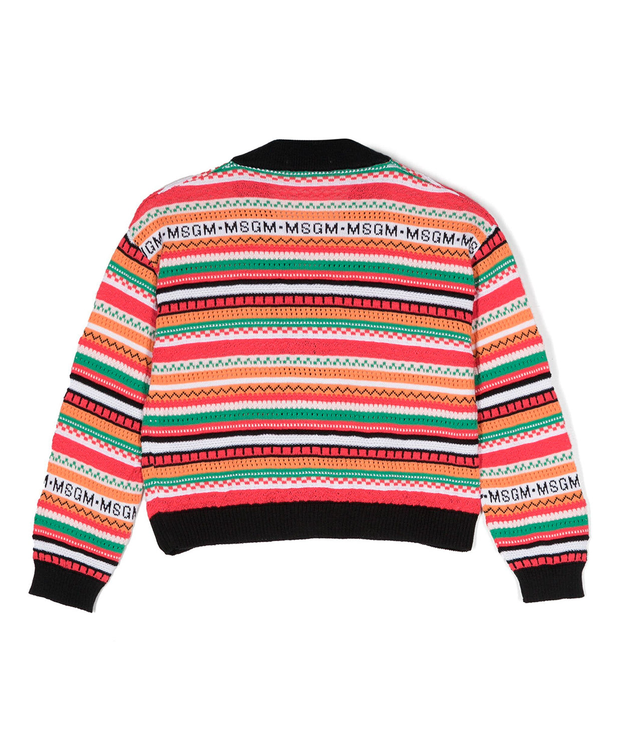 Msgm Kids Cardigan Crochet Multicolor per Bambine