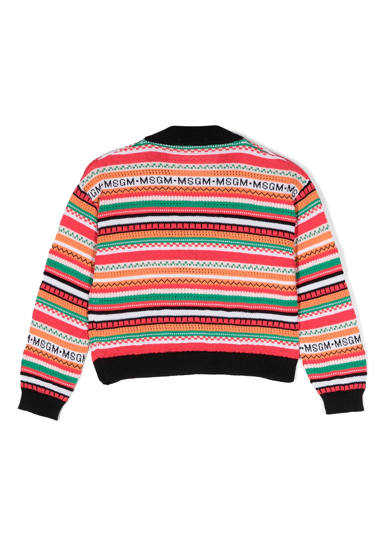 Msgm Kids Cardigan Crochet Multicolor per Bambine