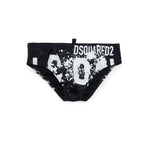 Dsquared2 Kids Costume Slip Nero Icon Splatter per Bambini
