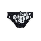 Dsquared2 Kids Costume Slip Nero Icon Splatter per Bambini