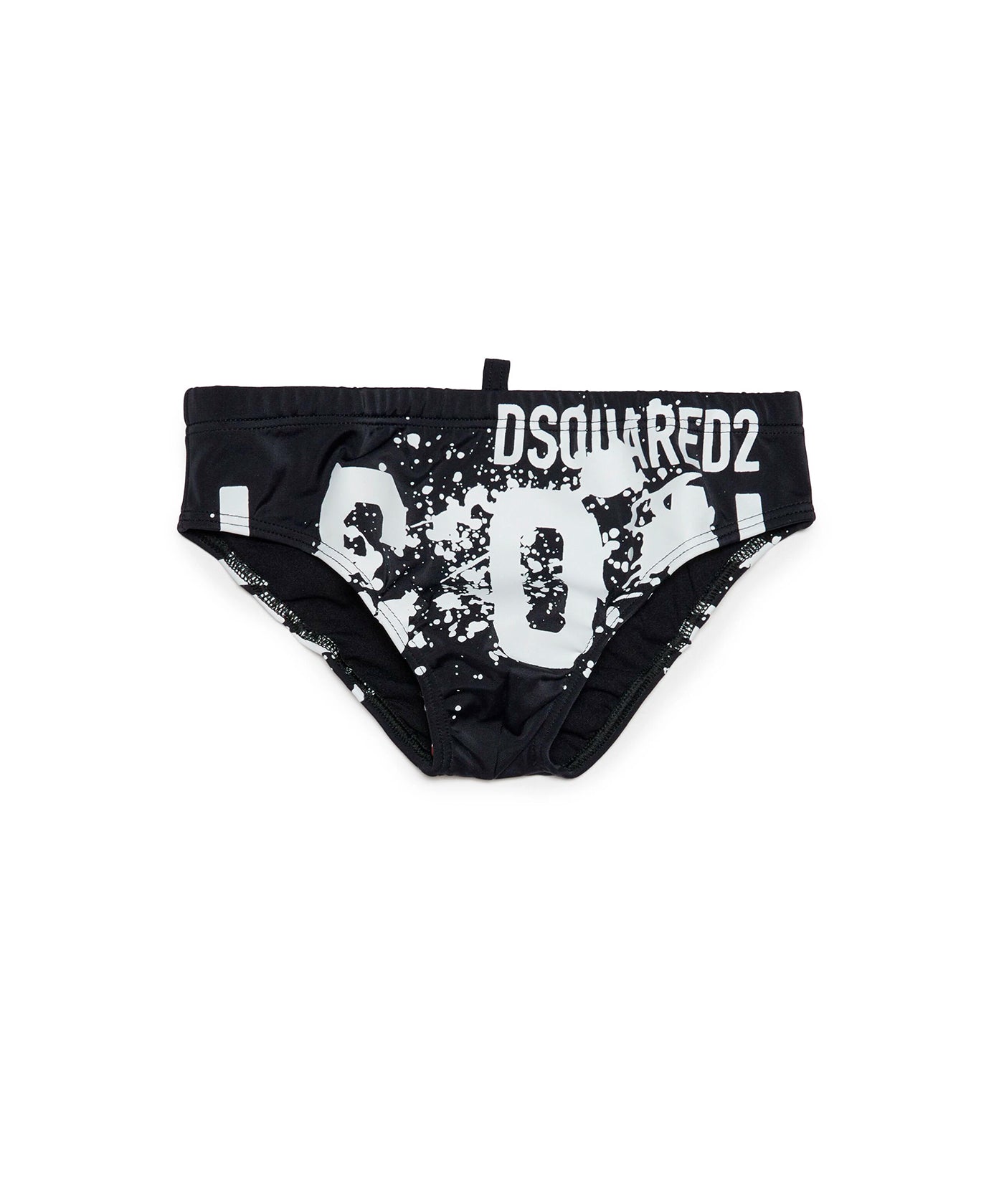 Dsquared2 Kids Costume Slip Nero Icon Splatter per Bambini