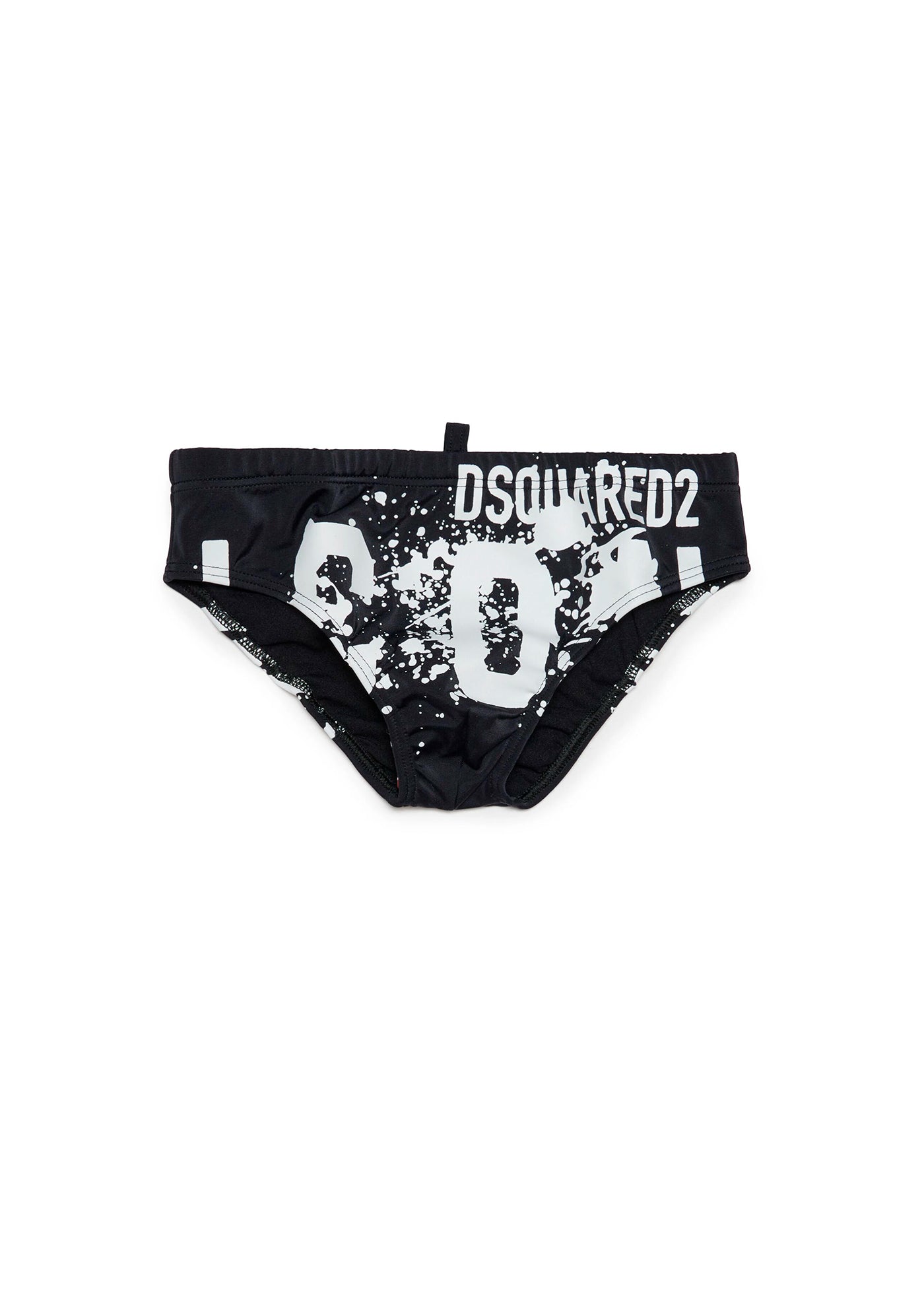 Dsquared2 Kids Costume Slip Nero Icon Splatter per Bambini