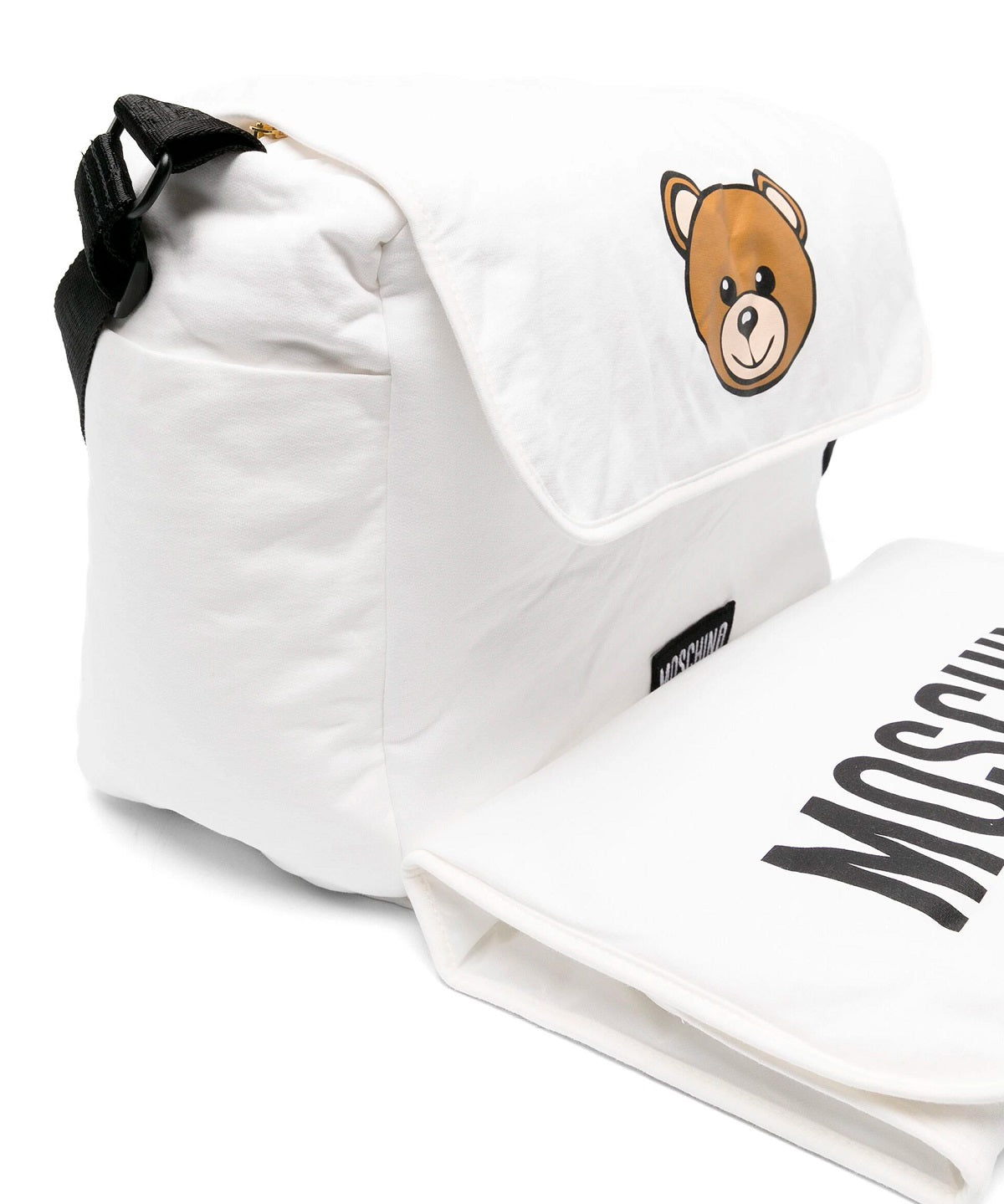 Moschino Kids Borsa Mamma Teddy Bear Panna con Fasciatoio