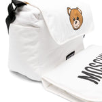 Moschino Kids Borsa Mamma Teddy Bear Panna con Fasciatoio