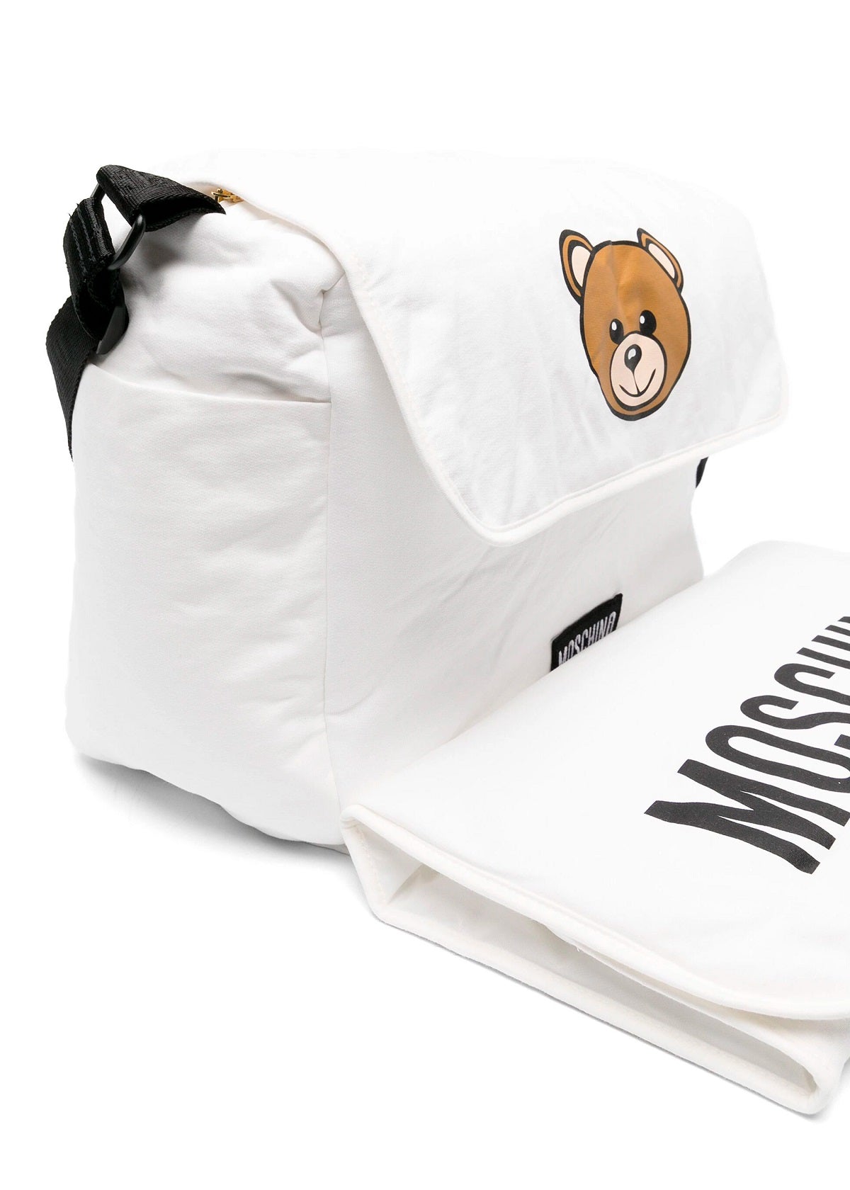 Moschino Kids Borsa Mamma Teddy Bear Panna con Fasciatoio