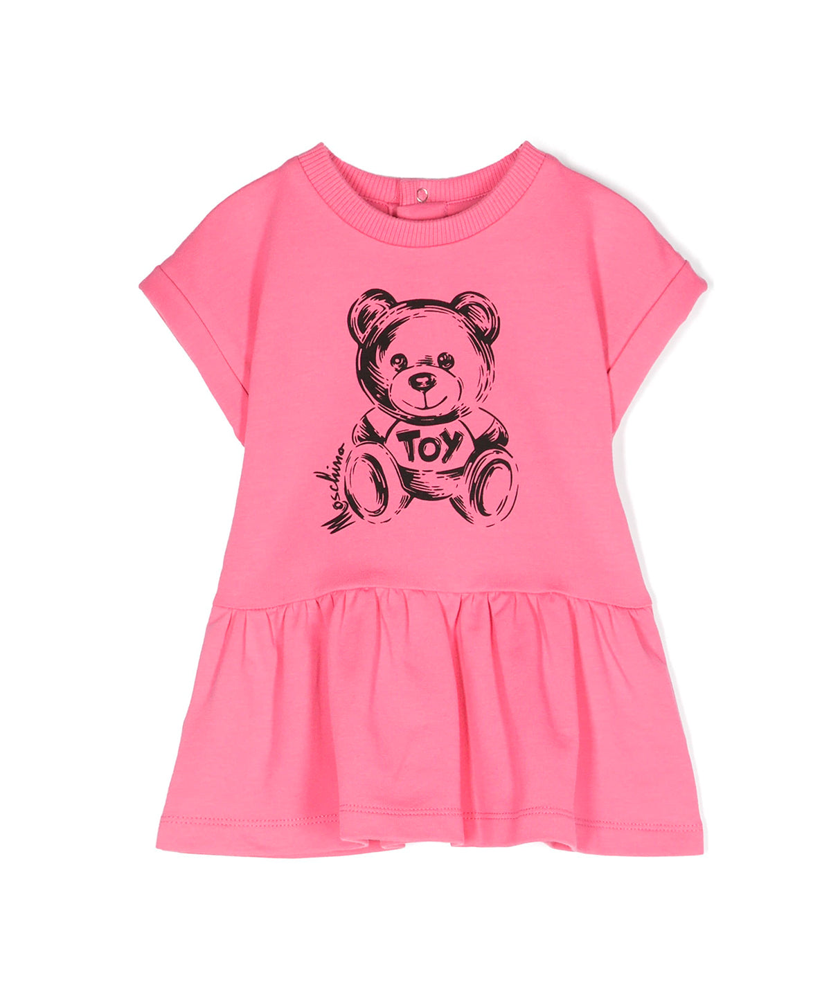 Moschino Kids Abito Fuxia con Stampa Teddy Bear per Neonate