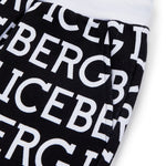 Iceberg Kids Bermuda in Felpa Nero con Logo All-over per Bambini