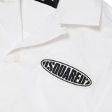 Dsquared2 Kids Camicia Bianca in Popeline con Patch Logo Surf per Bambini