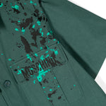 Moschino Kids Camicia Verde con Stampa Vernice per Bambini