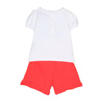 Moschino Kids Completo Short e T-shirt Bianco/rosso Teddy Bear per Neonate