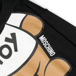 Moschino Kids Felpa con Cappuccio Nera con Stampa Teddy Bear