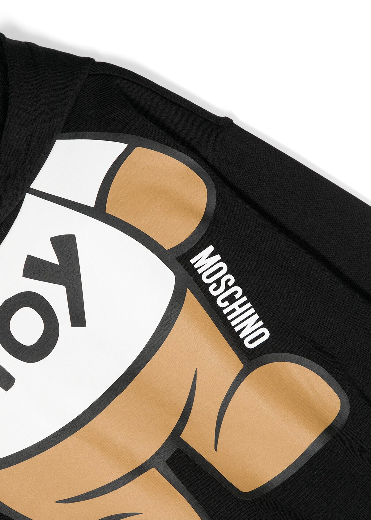 Moschino Kids Felpa con Cappuccio Nera con Stampa Teddy Bear