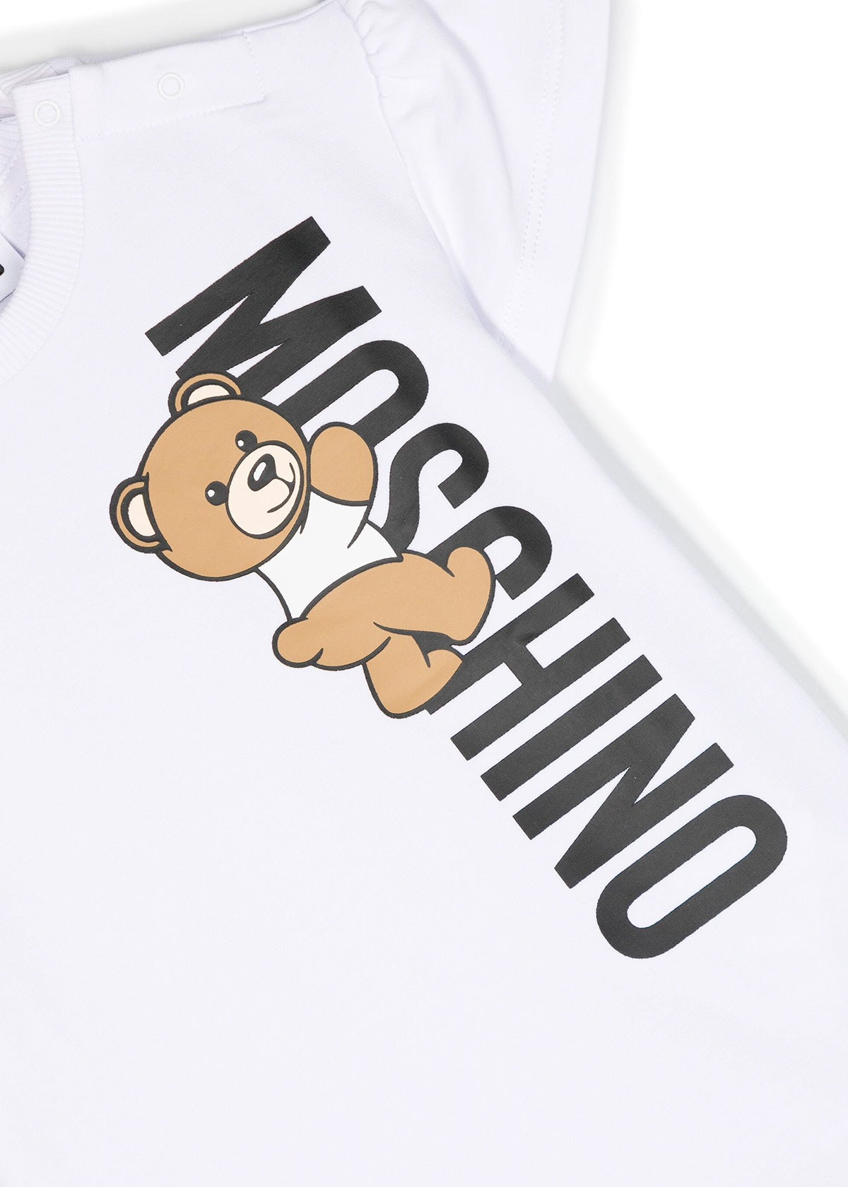 Moschino Kids Abito in Felpa Bianco per Neonate