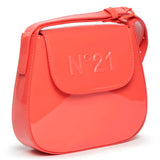 N°21 Kids Coral Shoulder Bag with Logo Plaque for Girls
