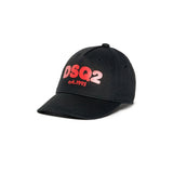 Dsquared2 Kids Cappello Nero con Visiera per Neonati