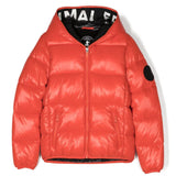 Piumino con Cappuccio SAVE THE DUCK per Bambini: Stile Imbottito e Logo Distintivo in Rosso