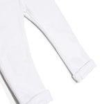 Pantaloni Dritti Bianchi per Neonati | Applicazione Logo Posteriore | Vita Elasticizzata | Stile Classico 