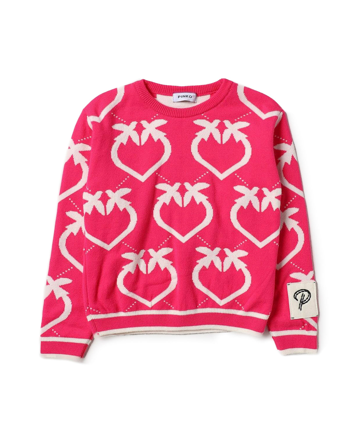 Maglione Pinko Kids Love Birds: Stile Vivace in Fucsia per Bambine alla Moda