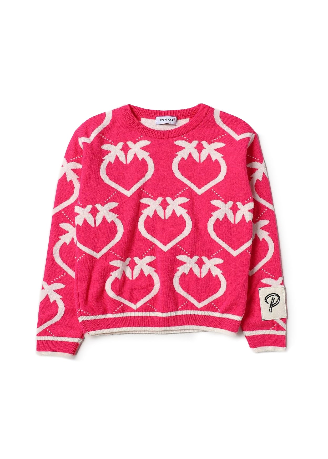 Maglione Pinko Kids Love Birds: Stile Vivace in Fucsia per Bambine alla Moda