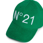 N°21 Kids Cappello Verde con Visiera in Spugna
