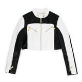 Elisabetta Franchi La Mia Bambina Giubbino Ecopelle Avorio/Nero