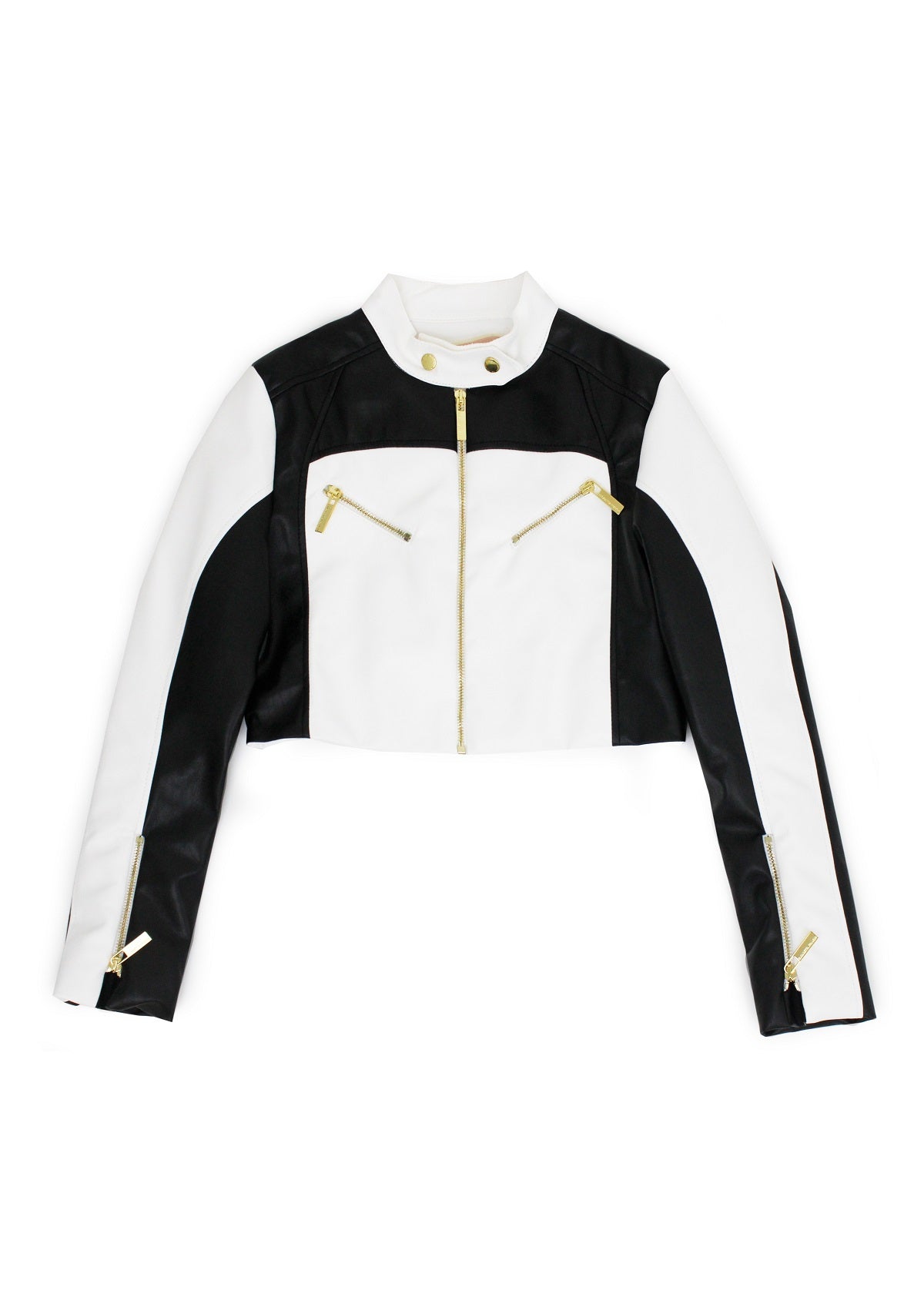 Elisabetta Franchi La Mia Bambina Giubbino Ecopelle Avorio/Nero