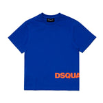 Dsquared2 Kids T-shirt Blu con Logo a Contrasto