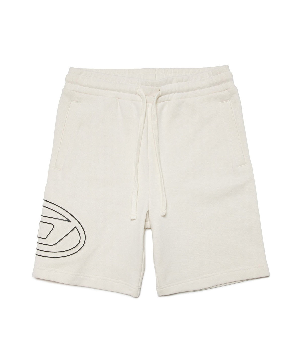 Diesel Kids Short in Felpa Panna con Logo Oval D