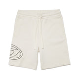 Diesel Kids Short in Felpa Panna con Logo Oval D