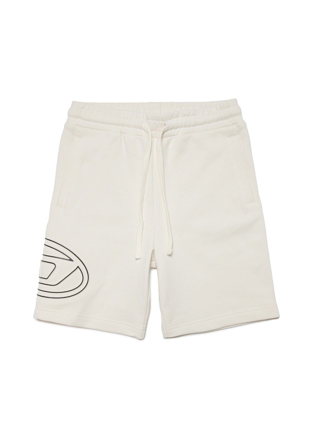 Diesel Kids Short in Felpa Panna con Logo Oval D