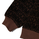 Moschino Kids Felpa Girocollo Marrone Monogram All-over