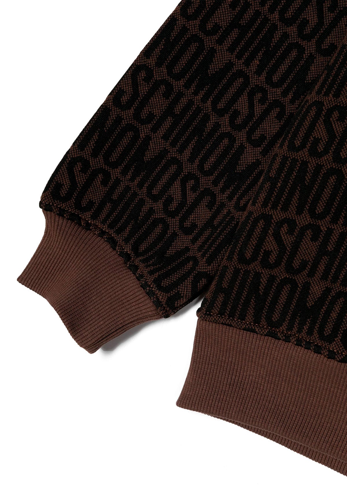 Moschino Kids Felpa Girocollo Marrone Monogram All-over