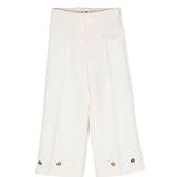 Elisabetta Franchi Bambina Pantalone a fondo largo Burro