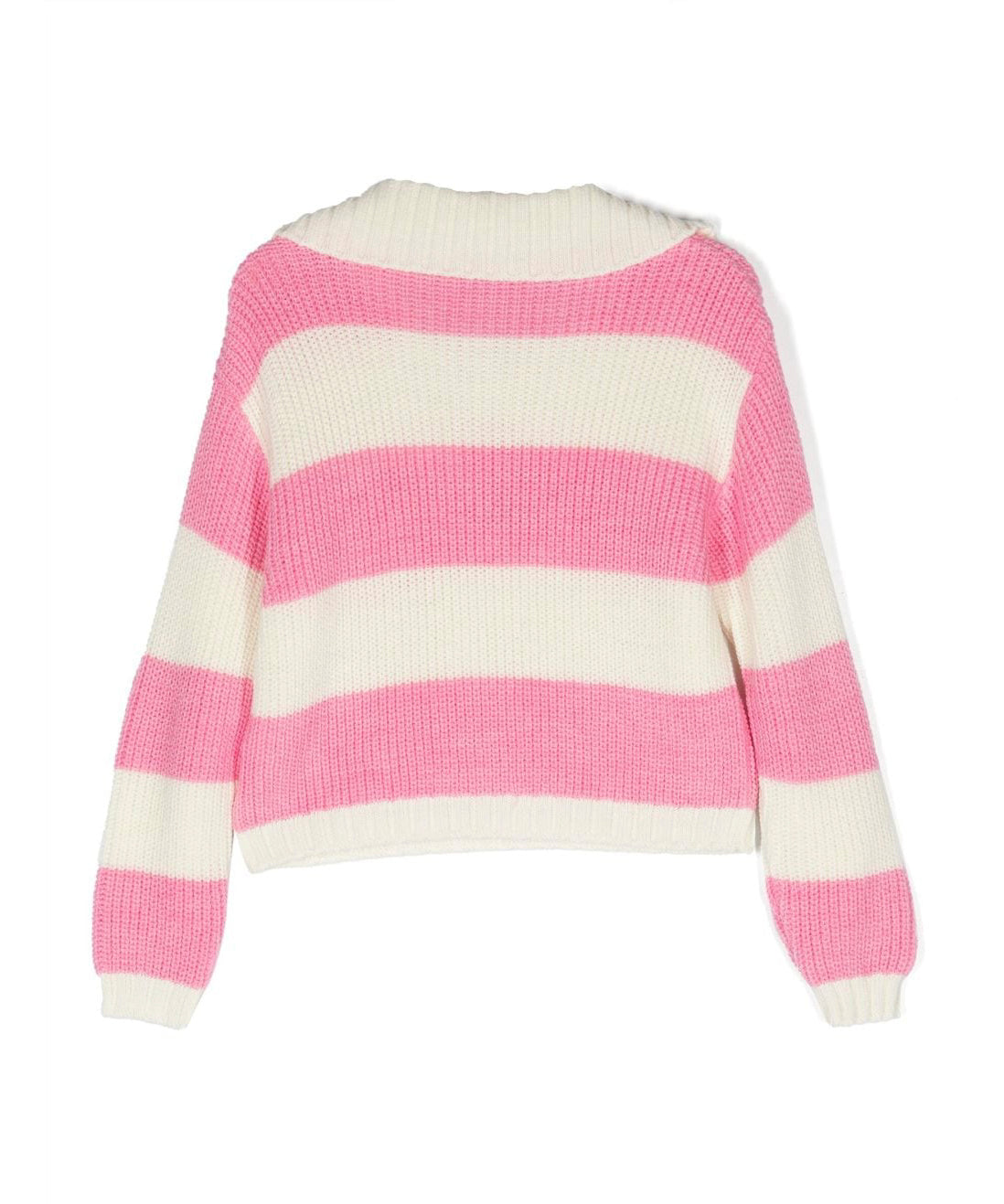 MSGM Kids Maglione a Righe in Misto Lana Rosa/Panna | Stile e Comfort per le Piccole Fashioniste