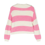 MSGM Kids Maglione a Righe in Misto Lana Rosa/Panna | Stile e Comfort per le Piccole Fashioniste
