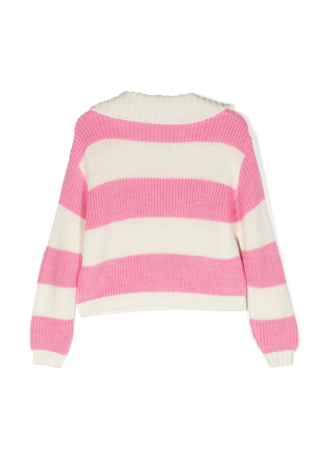 MSGM Kids Maglione a Righe in Misto Lana Rosa/Panna | Stile e Comfort per le Piccole Fashioniste