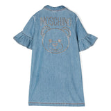 Moschino Kids Abito di Jeans con Decorazione Teddy Bear