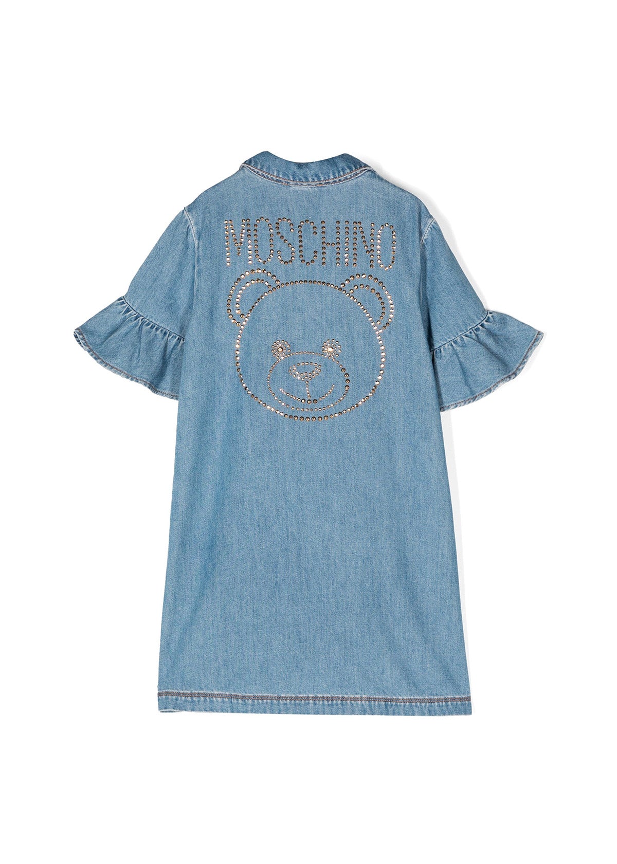 Moschino Kids Abito di Jeans con Decorazione Teddy Bear