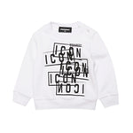 Dsquared Kids Felpa Girocollo Bianca Icon Displaced per Neonati
