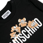 Moschino Kids Felpa Girocollo Nera con Stampa Teddy Bear